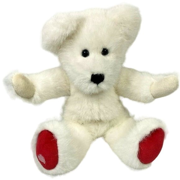 Boyds Collection Plush Bear White Jointed Furry Toy Animal 1988-2000 Vintage 10" - Picture 1 of 9